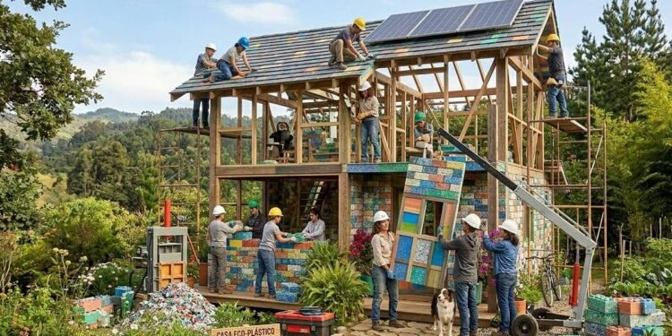 Una madre ahorró durante 9 años para construir su casa con plástico reciclado